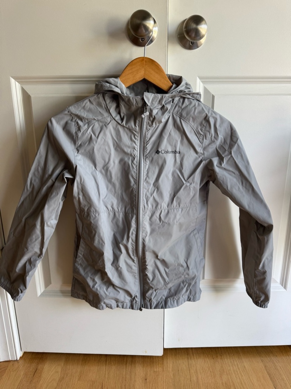 Columbia Men's Hooded Raincoat - Light Gray